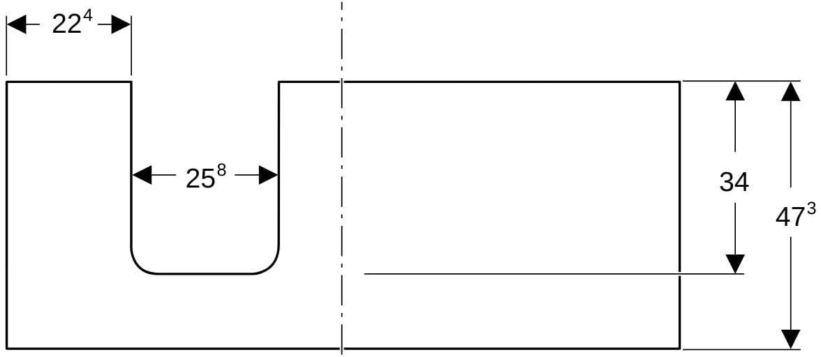 GEBERIT ONE Waschtischplatte 90 cm mit Ausschnitt links, weiß hochglänzend, für Aufsatzwaschtisch Schalenform