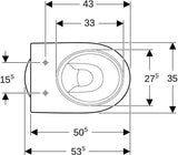 Geberit Renova Stand-WC Tiefspüler, Abgang vertikal, teilgeschlossen, 53,5 cm, weiß
