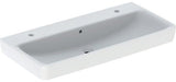Geberit Renova Plan Waschtisch 100x48 cm, 2 Hahnlöcher, mit Überlauf, weiß