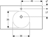 Geberit Preciosa II Waschtisch 90x50 cm mit Ablagefläche, Hahnloch & Überlauf, Weiß