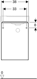 Geberit Xeno2 Unterschrank für Handwaschbecken, 38 cm, greige matt, mit 1 Tür und Soft-Close