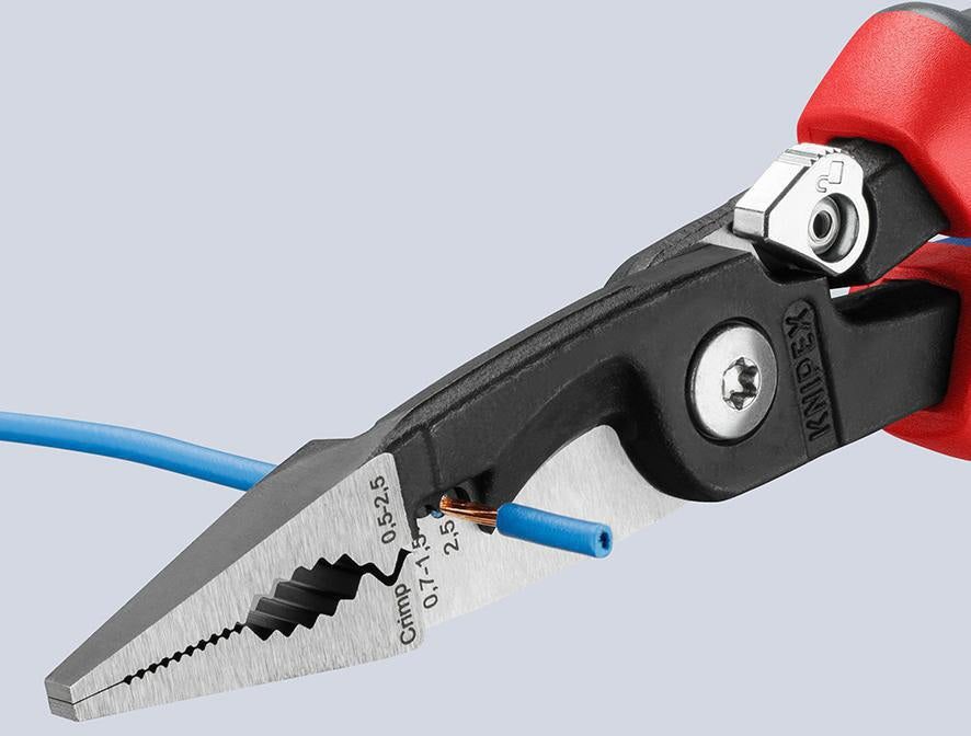 KNIPEX Elektroinstallationszange 200 mm Comfort-Griff – 6-in-1 Werkzeug für die Elektroinstallation