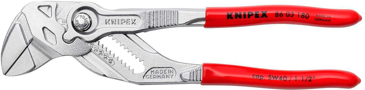 KNIPEX Zangenschlüssel 400 mm – Spannweite 85 mm, verchromt, mit Kunststoffüberzug