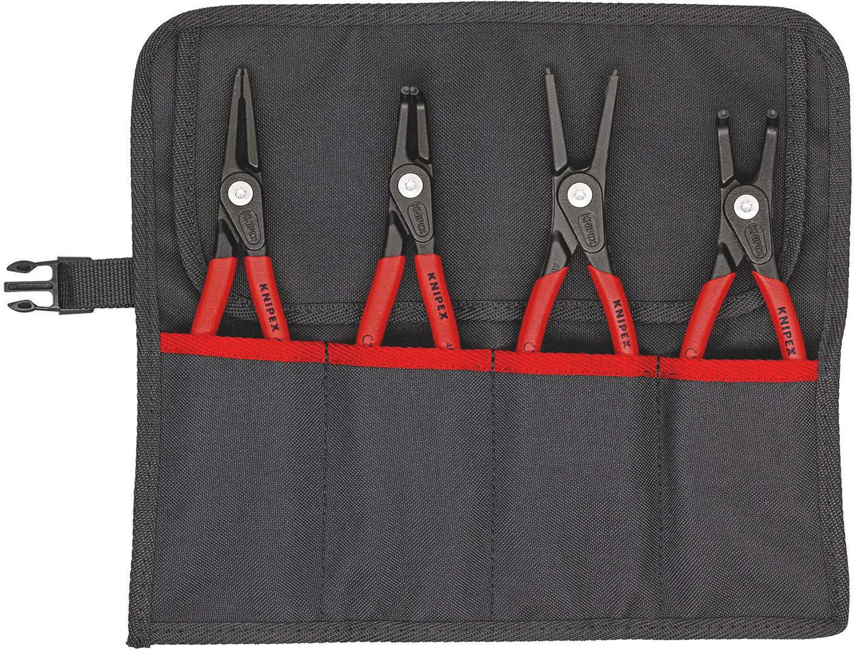 KNIPEX Präzisionssicherungsringzangensatz 4-teilig in Rolltasche 19-60 mm