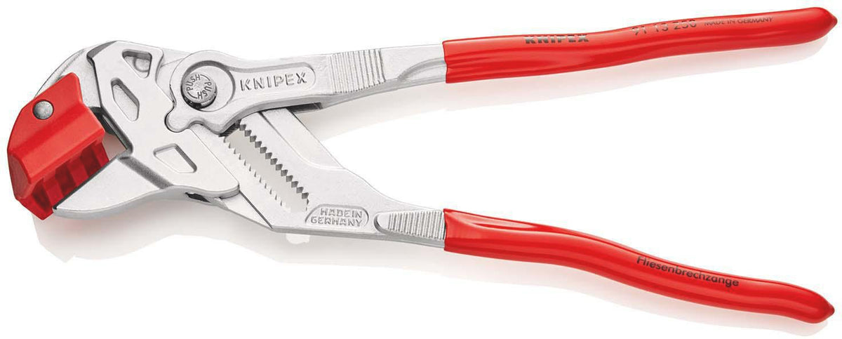 KNIPEX Fliesenlochzange 250 mm aus Chrom-Vanadium-Stahl mit Kunststoffüberzug