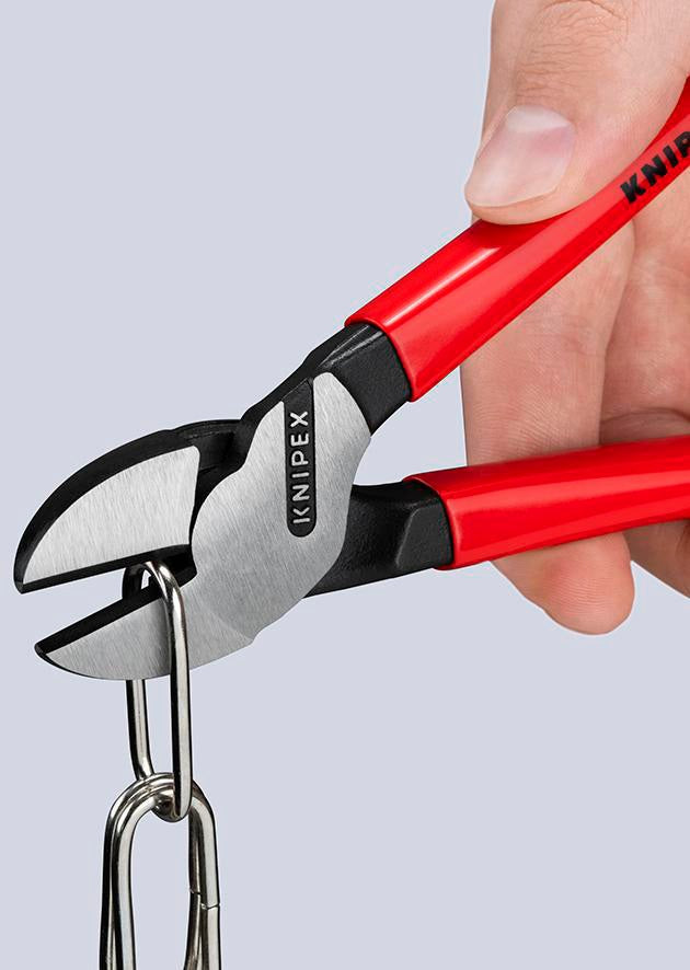 KNIPEX Kraftseitenschneider 140 mm poliert Form 0 – 20 % Kraftersparnis, Kunststoffüberzug