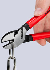 KNIPEX Kraftseitenschneider 140 mm poliert Form 0 – 20 % Kraftersparnis, Kunststoffüberzug