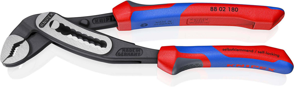KNIPEX Wasserpumpenzange Alligator 180 mm mit Comfort-Griff und 9-fach Rastenverstellung