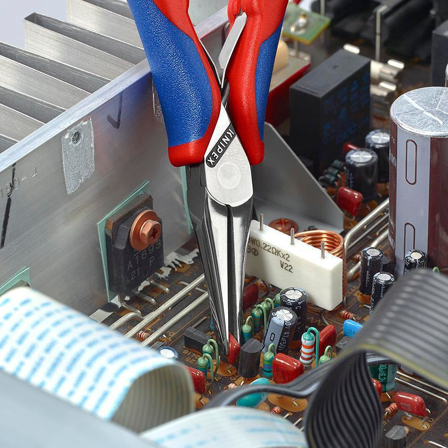 KNIPEX Elektronik-Greifzange 115 mm mit flachbreiten Backen und Kunststoffüberzug