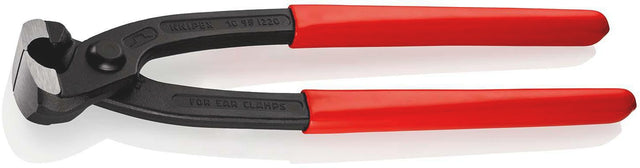 KNIPEX Ohrklemmenzange 220 mm – für 1-Ohr- und 2-Ohrklemmen, Kopf schwarz atramentiert