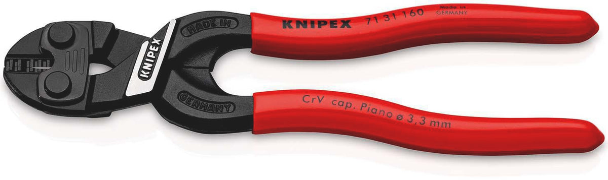 KNIPEX CoBolt® Kompaktbolzenschneider 160 mm – 60 % Kraftersparnis, mit Aussparung