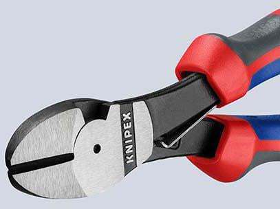 KNIPEX Kraftseitenschneider 160 mm poliert Form 1 mit Öffnungsfeder und Mehrkomponenten-Hüllen