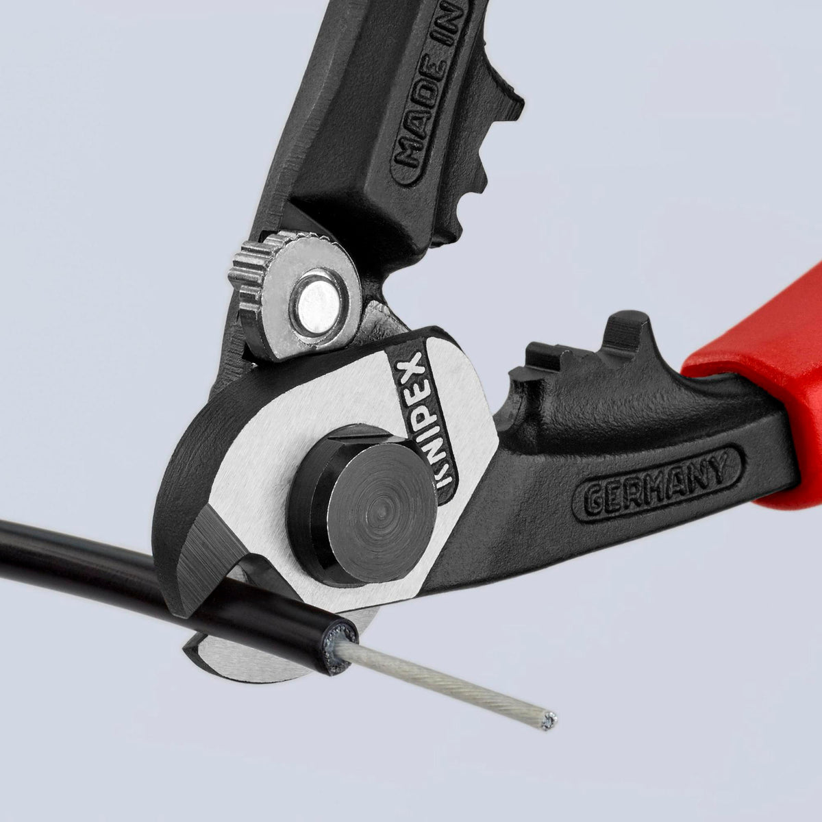 KNIPEX Drahtseilschere 190 mm – für harte Drahtseile, Kabel und Rundstahl, poliert