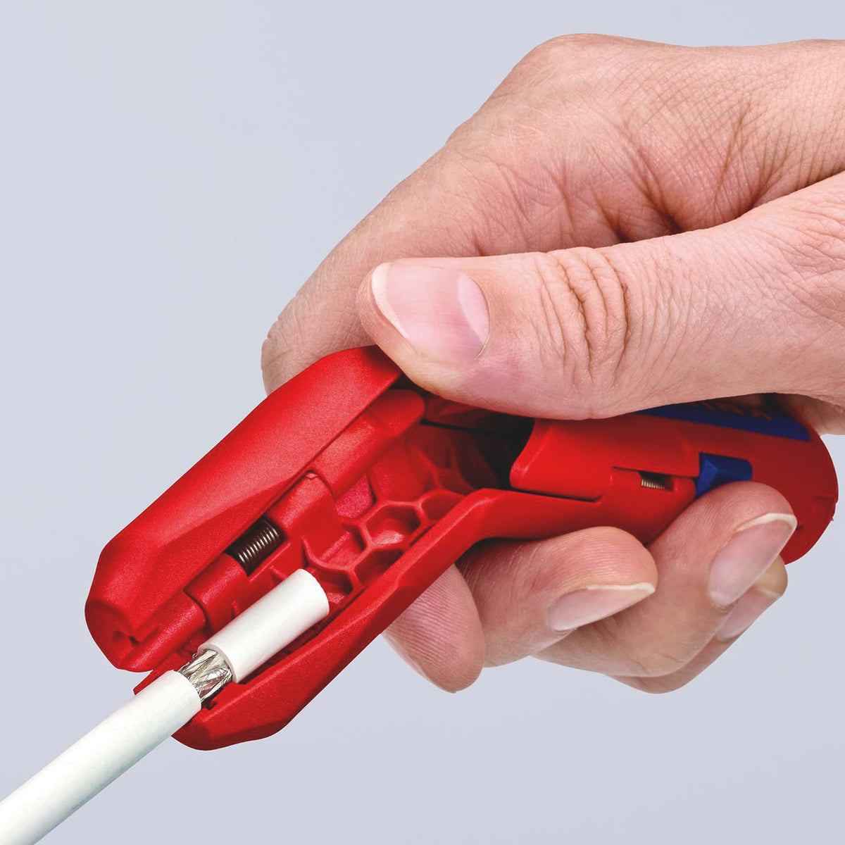 KNIPEX ErgoStrip® Universal-Abmantelungswerkzeug 130 mm für Rund-, Feuchtraum- und Datenkabel