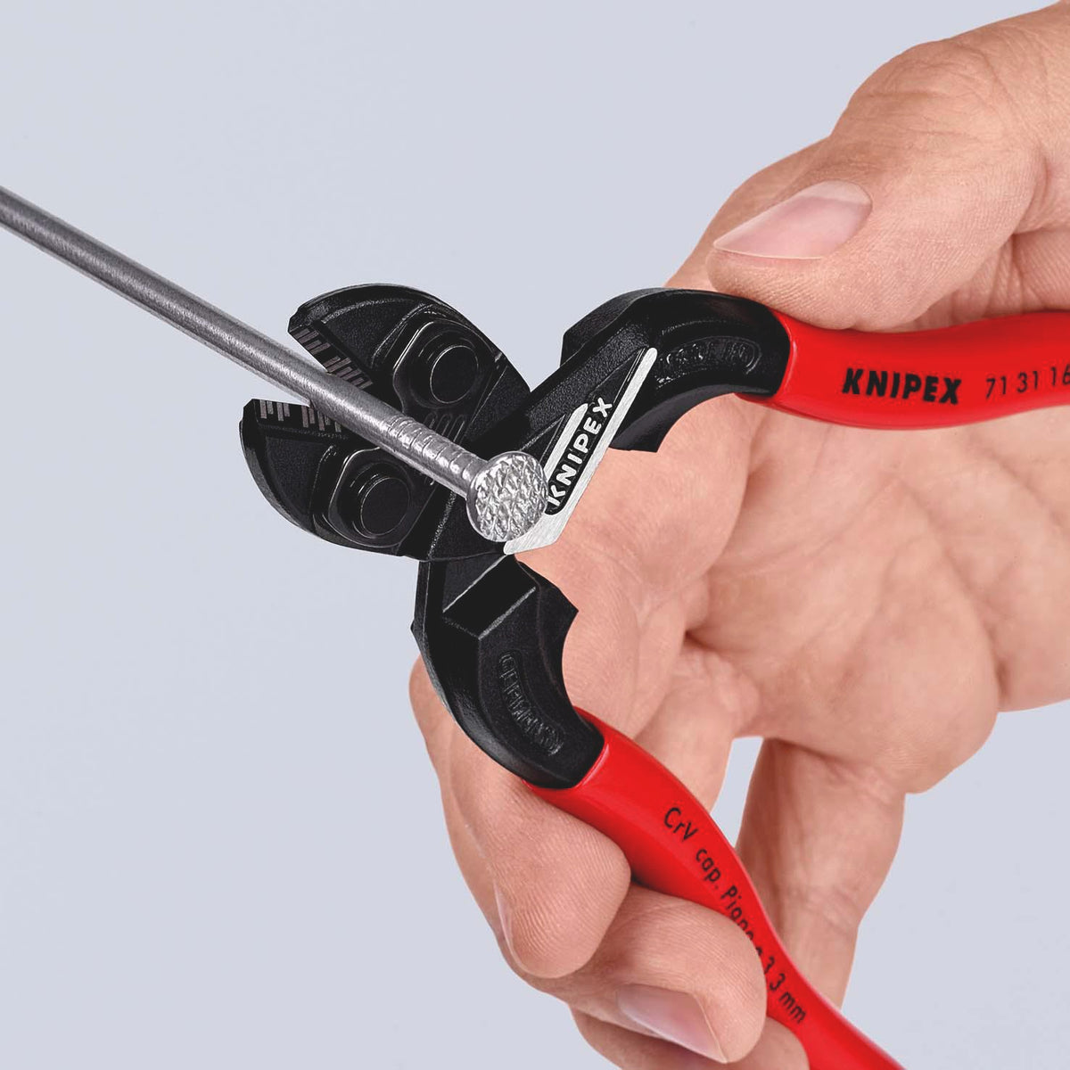 KNIPEX CoBolt® Kompaktbolzenschneider 160 mm – 60 % Kraftersparnis, mit Aussparung