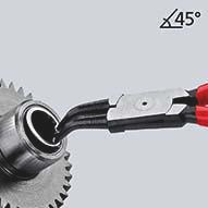 KNIPEX Sicherungsringzange J 22 für Innenringe in Bohrungen 19-60 mm, 45° gewinkelt