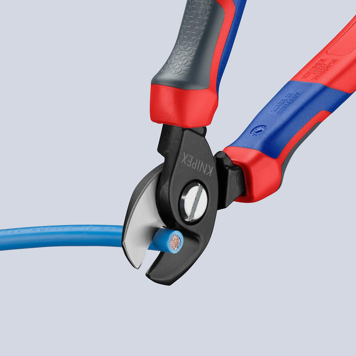 KNIPEX Kabelschere 165 mm mit Comfort-Griff – präziser Schnitt für Kupfer- und Alukabel