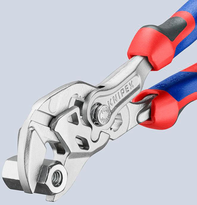 KNIPEX Zangenschlüssel 400 mm – Spannweite 85 mm, verchromt, mit Kunststoffüberzug