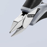 KNIPEX Elektronikseitenschneider 115 mm Form 4, spiegelpoliert, ESD, für feinste Schneidarbeiten