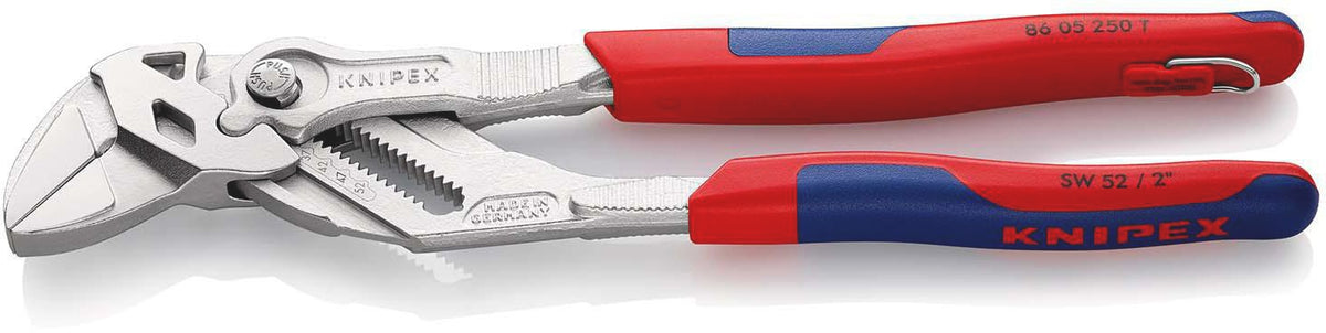 KNIPEX Zangenschlüssel 400 mm – Spannweite 85 mm, verchromt, mit Kunststoffüberzug