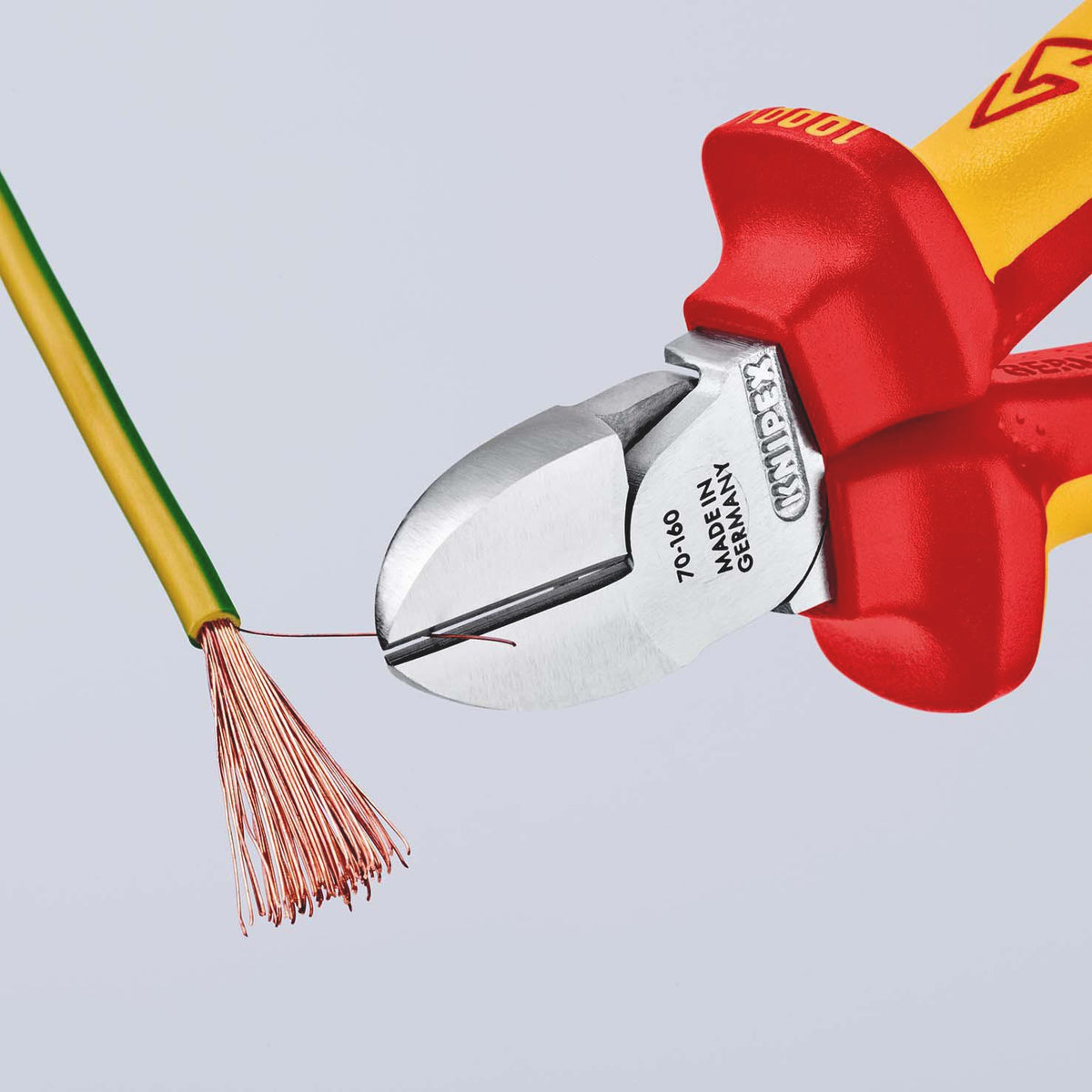 KNIPEX Seitenschneider VDE 160 mm – isoliert bis 1000 V, gehärtete Schneiden
