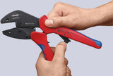 KNIPEX Crimpzange MultiCrimp 250 mm mit 5 Wechseleinsätzen – Für Kabelschuhe, Verbinder & Aderendhülsen