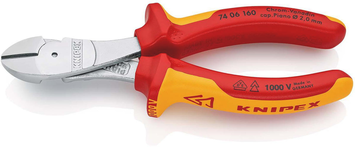 KNIPEX Kraftseitenschneider VDE 250 mm – 20 % Kraftersparnis, isoliert bis 1000 V