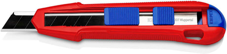KNIPEX CutiX® Cuttermesser 18 mm Klingenbreite mit Klingenstabilisierung, Magnesiumgehäuse