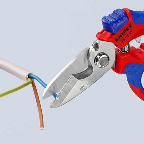 KNIPEX Elektriker-/Handwerkerschere 160 mm mit Mehrkomponenten-Hüllen und Crimpstellen