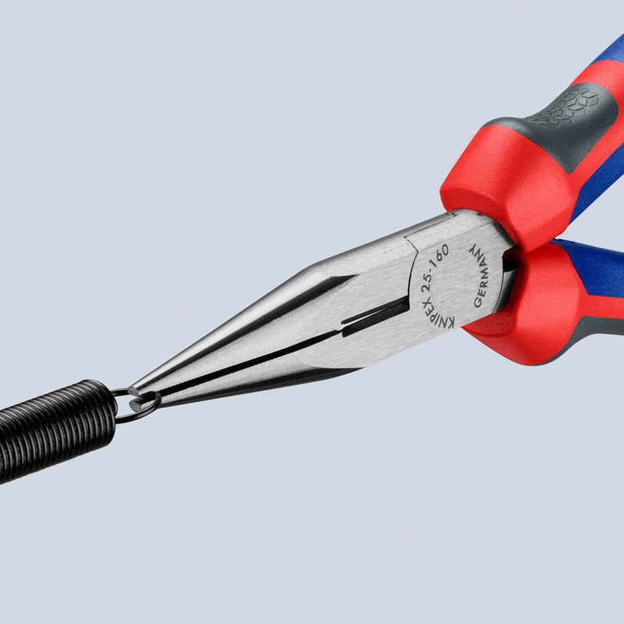 KNIPEX Flachrundzange 140 mm mit Schneide, Comfort-Griff, polierter Kopf