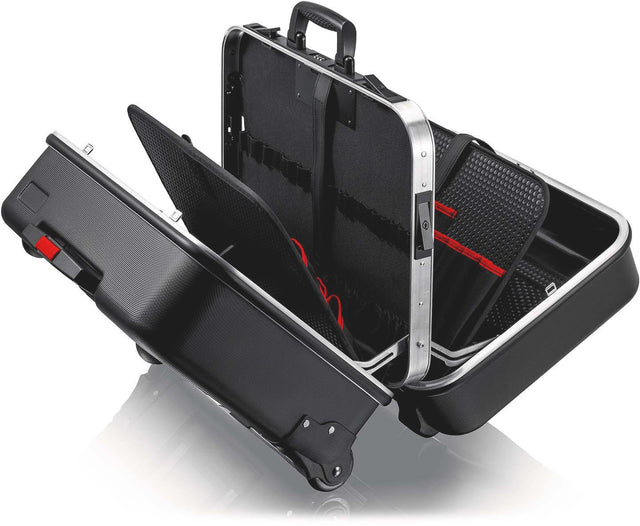 KNIPEX Schalenkoffer BIG Twin Move – Rollbarer Leerkoffer mit Teleskopgriff, Alurahmen & Codeschloss