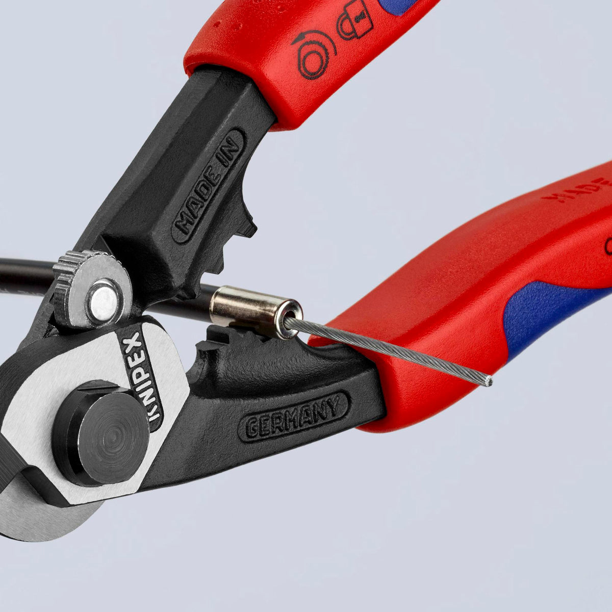 KNIPEX Drahtseilschere 190 mm – für harte Drahtseile, Kabel und Rundstahl, poliert