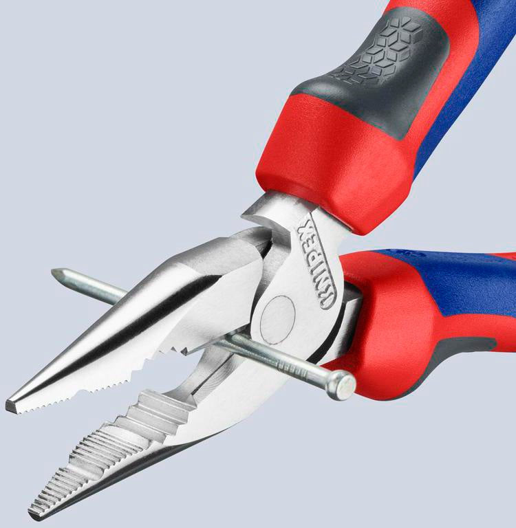 KNIPEX Spitzkombizange 145 mm Comfort-Griff – poliert, schwarz atramentiert, für Flach- und Rundmaterial