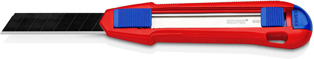 KNIPEX CutiX® Cuttermesser 18 mm Klingenbreite mit Klingenstabilisierung, Magnesiumgehäuse