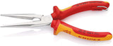 KNIPEX Flachrundzange 200 mm VDE-isoliert mit Befestigungsöse – Storchenschnabelzange