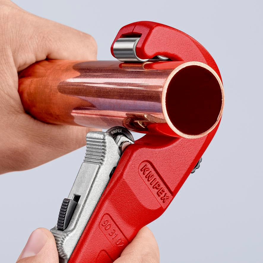 KNIPEX Rohrabschneider TubiX® 6-35 mm – QuickLock-Einhandschnellfixierung für Kupfer, Messing, Edelstahl
