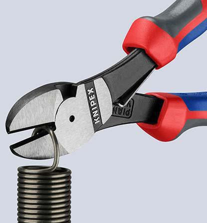 KNIPEX Kraftseitenschneider 160 mm poliert Form 1 mit Öffnungsfeder und Mehrkomponenten-Hüllen