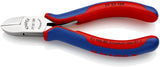 KNIPEX Elektronikseitenschneider 130 mm Form 2 mit Facette und 2K-Hülle