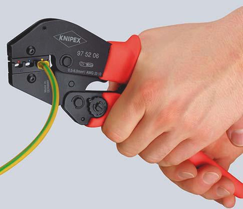 KNIPEX Crimpzange 250 mm – Für unisolierte Kabelschuhe und Verbinder, 2x6, 2x10, 2x16 mm²