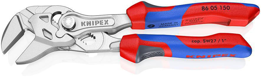 KNIPEX Zangenschlüssel 400 mm – Spannweite 85 mm, verchromt, mit Kunststoffüberzug