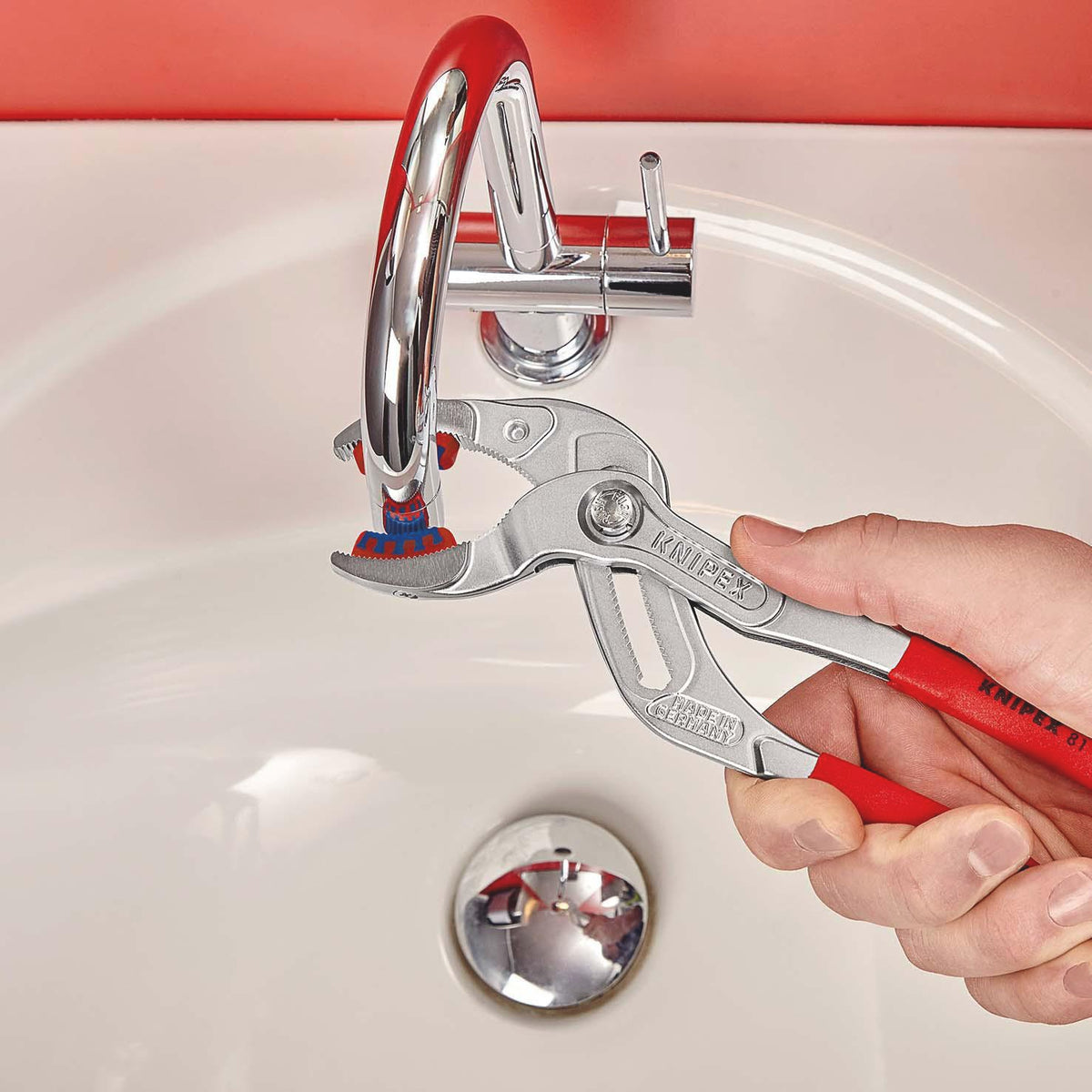 KNIPEX Syphon-/Connectorenzange L.250mm Spann-W.25-80mm schwarz atramentiert