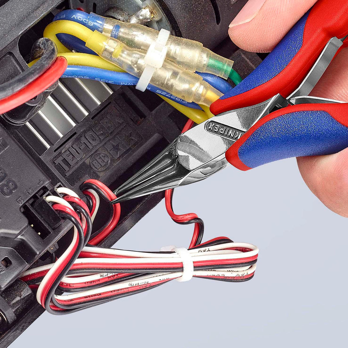 KNIPEX Elektronik-Greifzange 115 mm mit flachbreiten Backen und Kunststoffüberzug