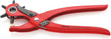 KNIPEX Revolverlochzange 220 mm mit 6 Lochpfeifen 2–5 mm rot pulverbeschichtet
