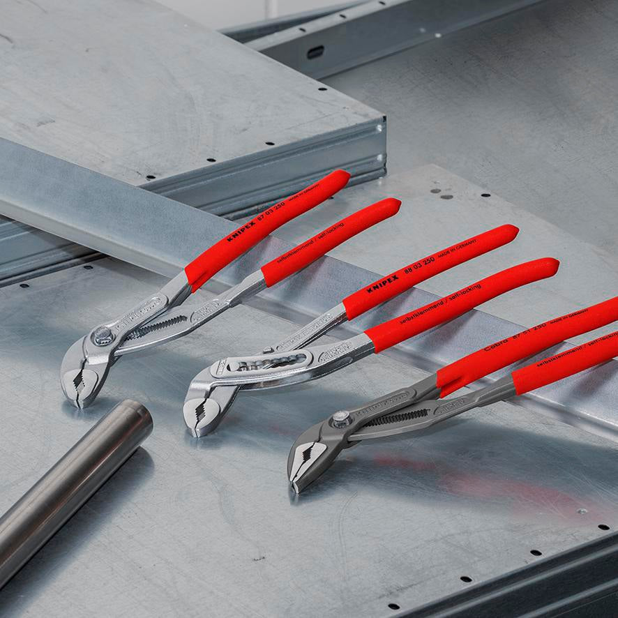 KNIPEX Cobra ES L Wasserpumpenzange 250 mm – Selbstklemmend, 25 Einstellpositionen