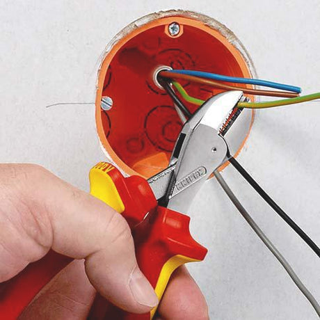 KNIPEX X-Cut® Kompaktseitenschneider VDE 160 mm – 40 % Kraftersparnis, für Pianodraht