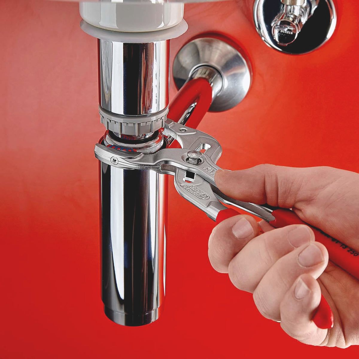 KNIPEX Syphon-/Connectorenzange L.250mm Spann-W.25-80mm schwarz atramentiert