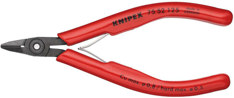 KNIPEX Elektronik-Seitenschneider 125 mm Form 5 mit Facette und Öffnungsfeder