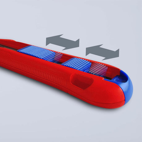 KNIPEX CutiX® Cuttermesser 18 mm Klingenbreite mit Klingenstabilisierung, Magnesiumgehäuse