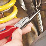 KNIPEX Flachrundzange 200 mm mit Schneide – poliert, gerade, Kunststoffüberzug