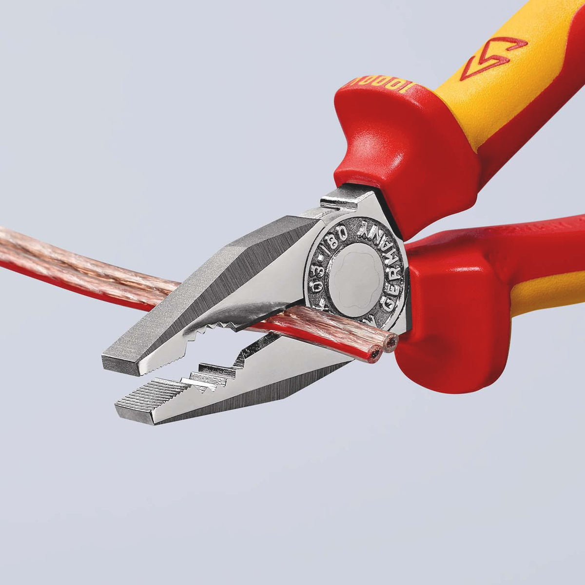 KNIPEX Kombizange VDE 160 mm mit Mehrkomponenten-Hüllen, verchromt, isoliert bis 1000 V